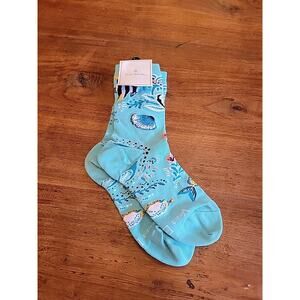 New Vera Bradley Paisley Wave Print Crew Socks